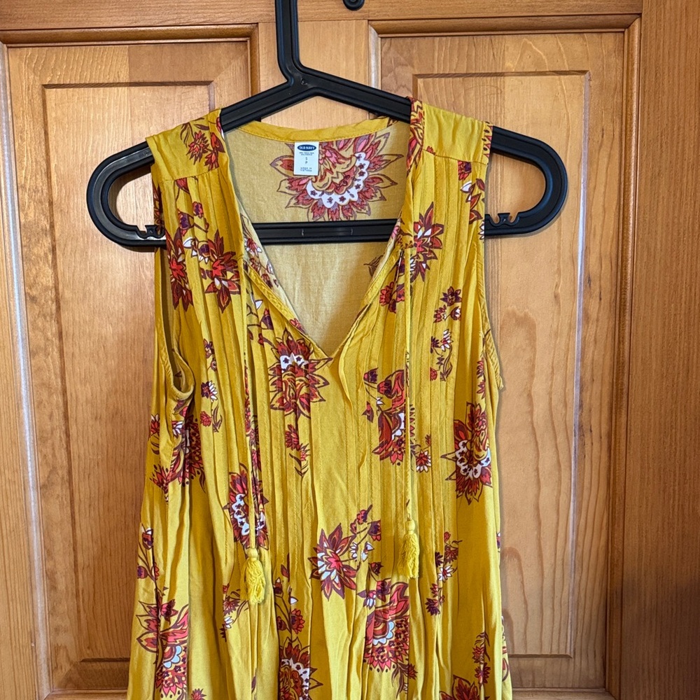 Old Navy Mustard and Red Floral dress